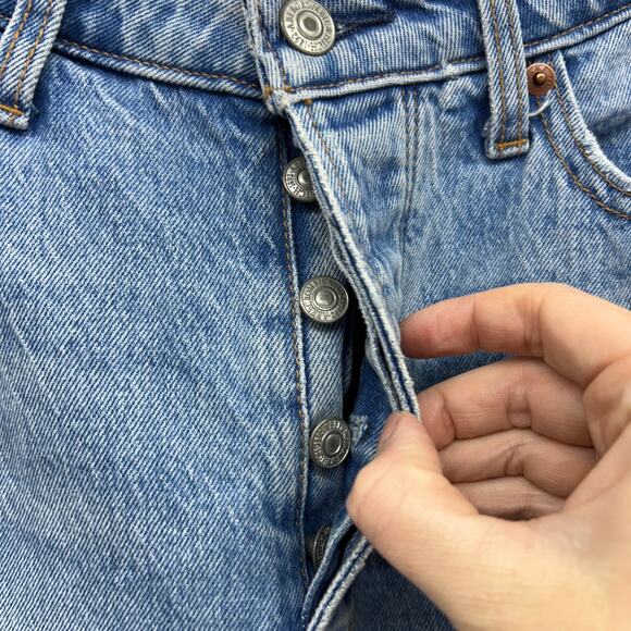 Abercrombie Distressed High Waist Curve Love The Dad High Rise Jean Denim 27/4 - Picture 5 of 6